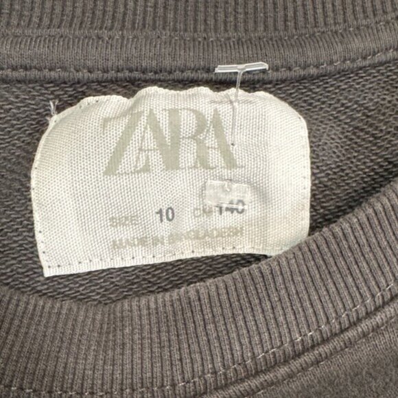 Zara Kids Unisex "Create Art" Graphic Sweatshirt Printed Charcoal Grey Size 10 - Picture 4 of 8